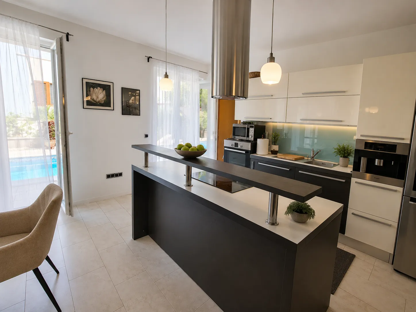 Modern kitchen with island bar